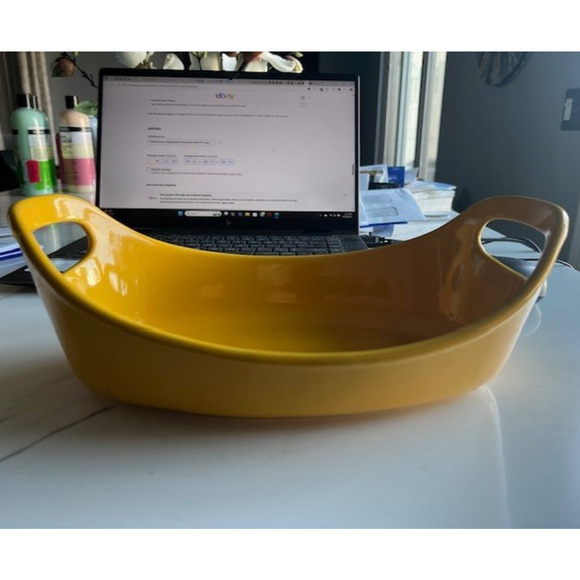 Rachel Ray Casserole Oval 1.25 Qt Golden Yellow Bakeware Stoneware Cassic w/hand - Picture 3 of 13